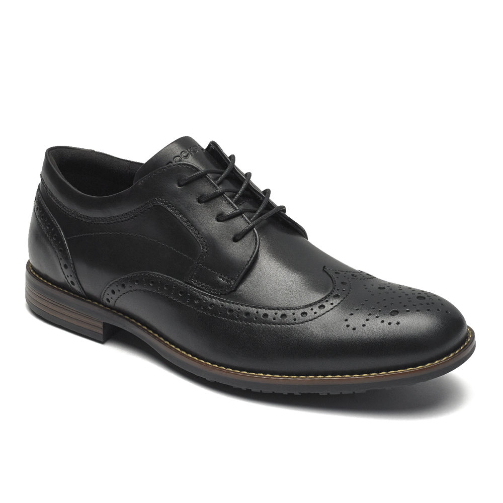 Rockport Singapore Mens Lace Up - Dustyn Wingtip Black - AL8712930